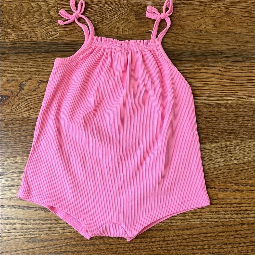 Pink Ribbed Baby Romper - Picture 2 of 4